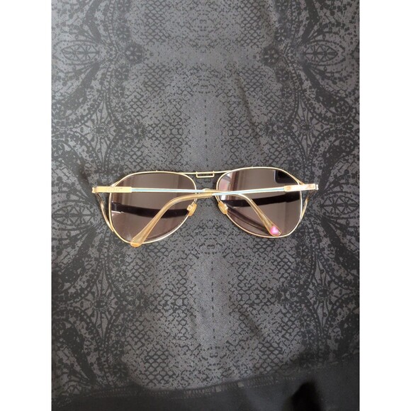 Betsey Johnson Designer Aviator Sunglasses Blue/Gold Logo Frame - Picture 8 of 9